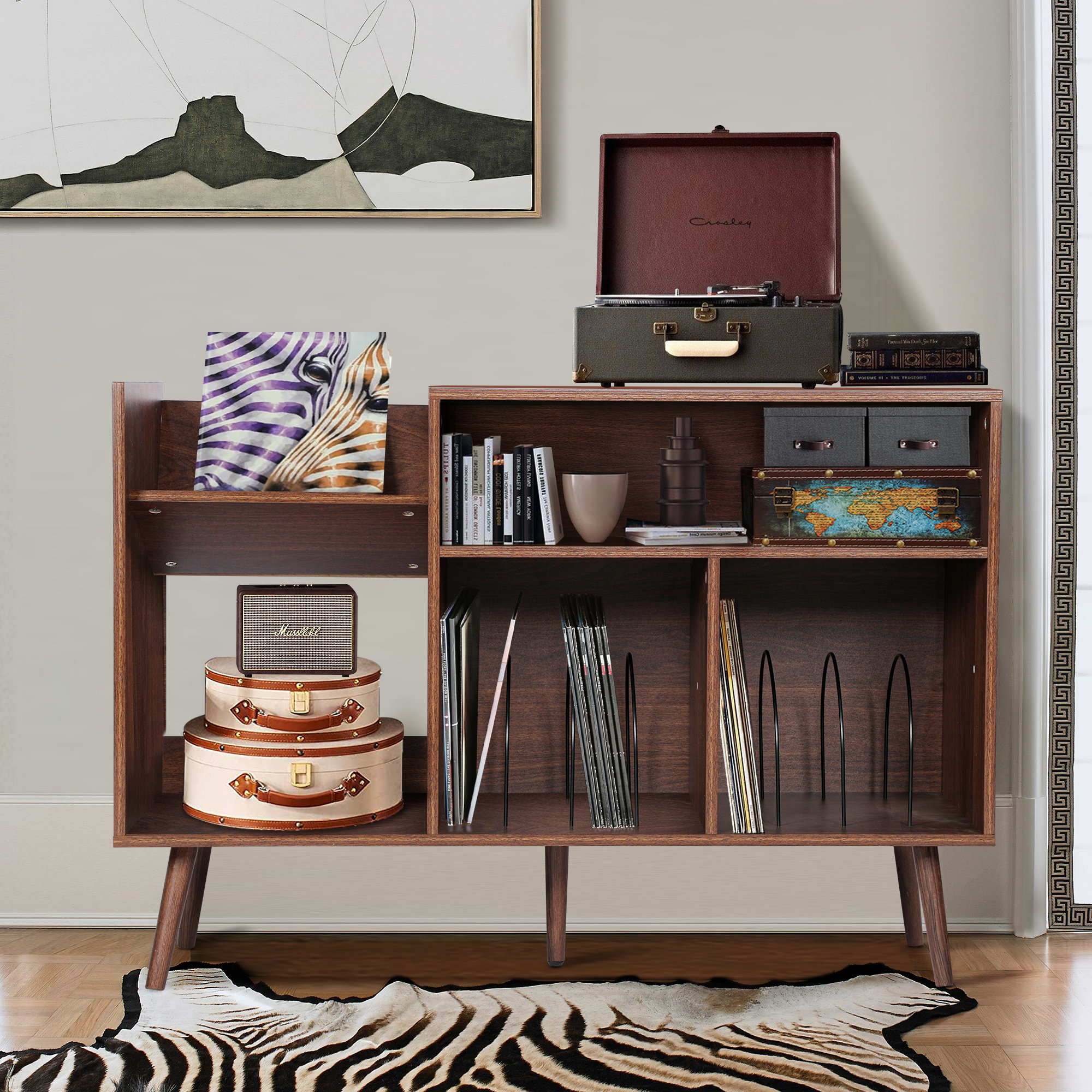 George Oliver Record Player Stand & Reviews | Wayfair